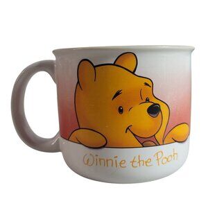 Walt Disney World Winnie The Pooh Mug Cream Smiling & Peeking Yellow Interior